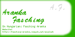 aranka fasching business card